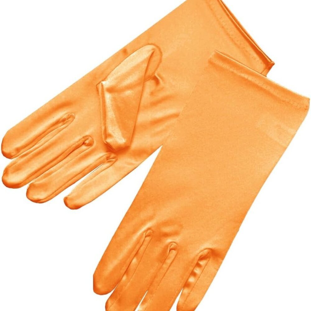 Shiny Stretch Satin Dress Gloves Wrist Length 2BL